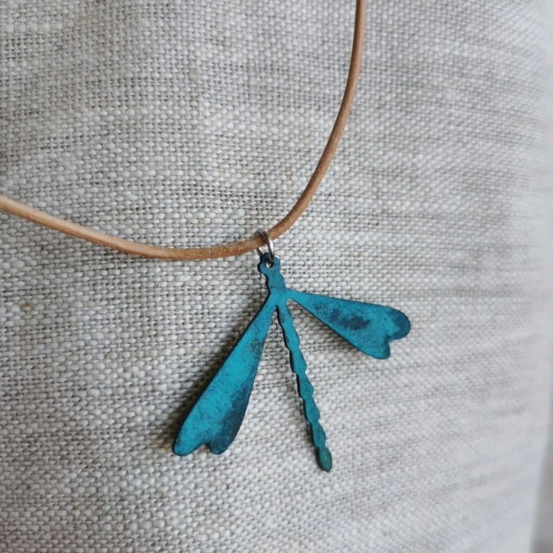 Blue Patina Copper Pendant - Image 2