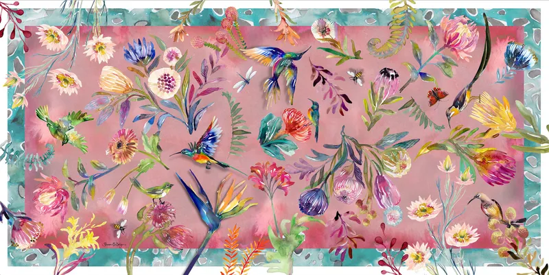 Pink Fynbos Wool Scarf - Image 3
