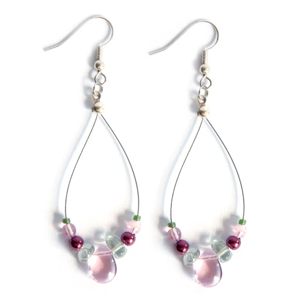 Delicate "petal drops" glass bead earrings - ERPE01