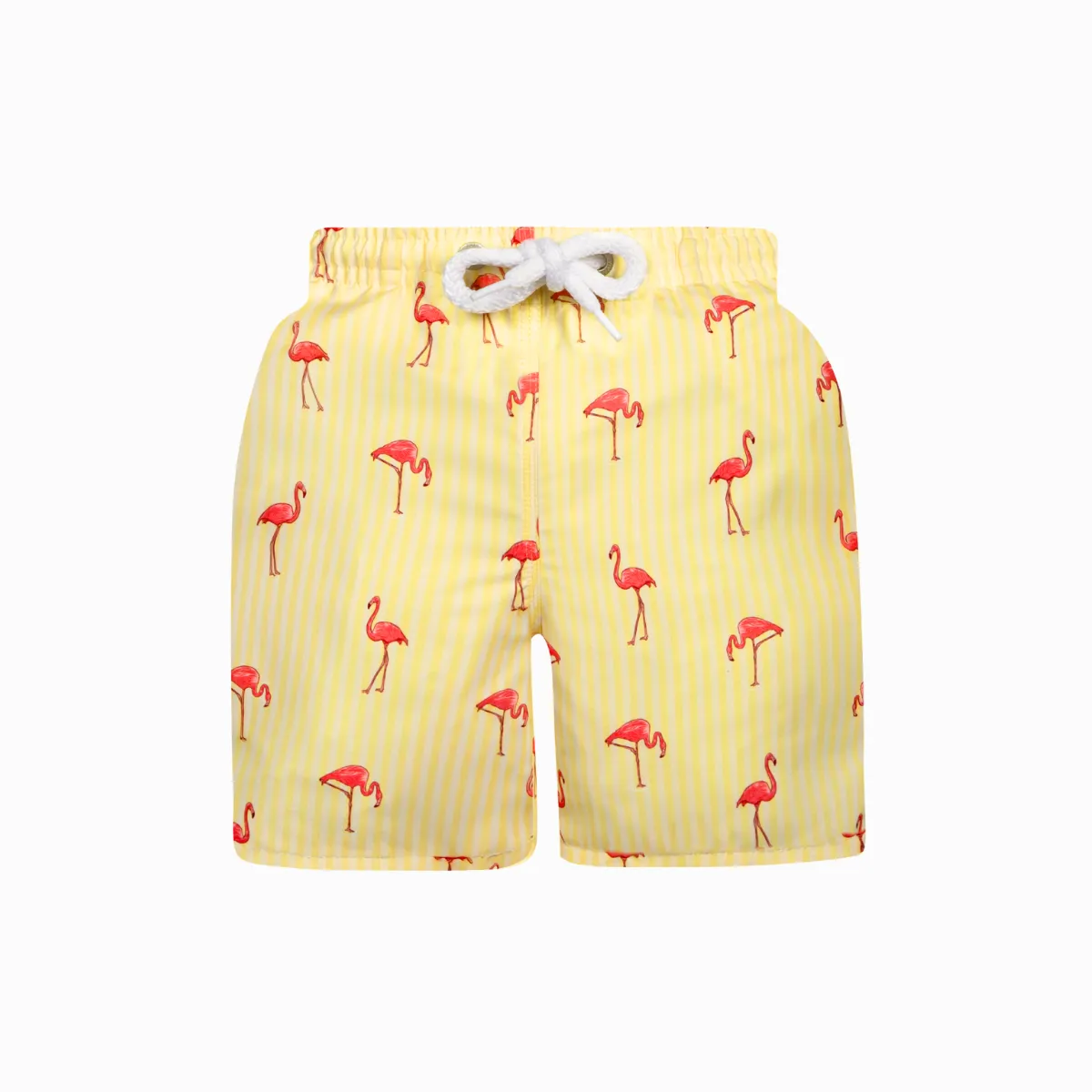 Kids Swim Shorts | Flamingo / Yellow