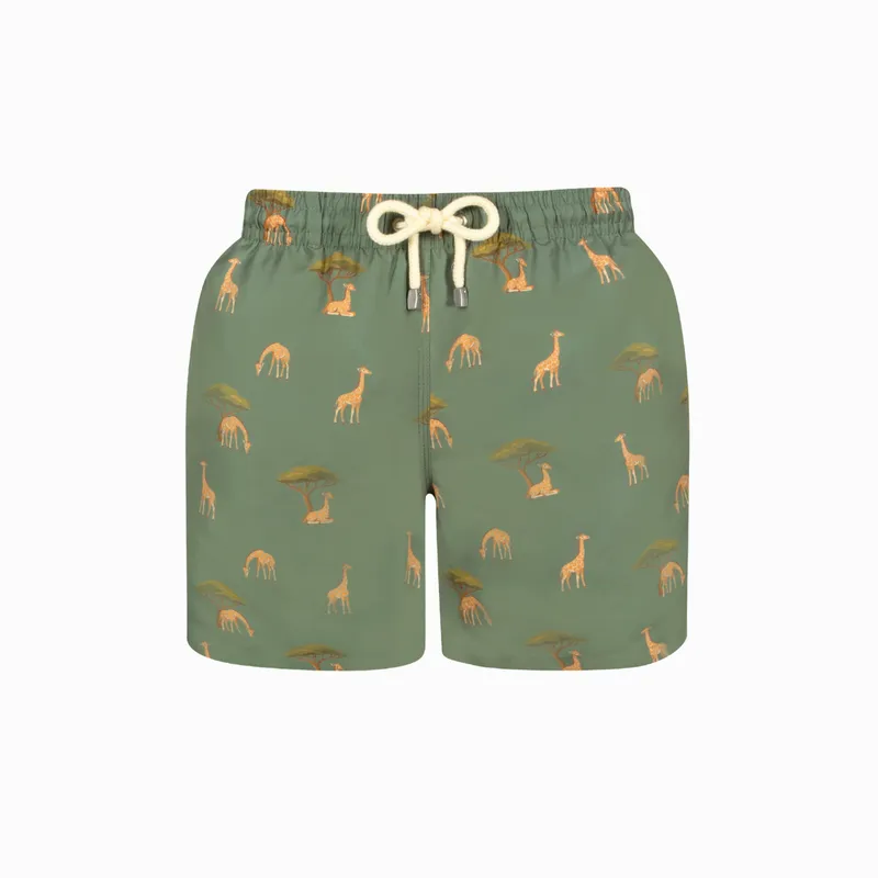 Mid-length Swim Shorts | Giraffe / Green - Image 1