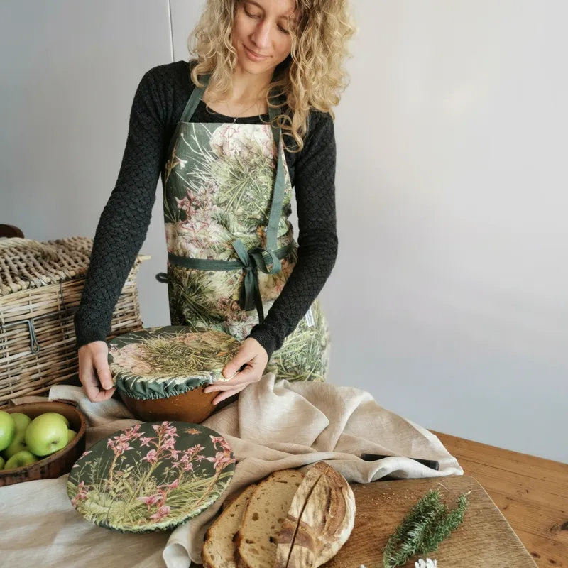 Mountain Orchids Linen Apron - Image 1