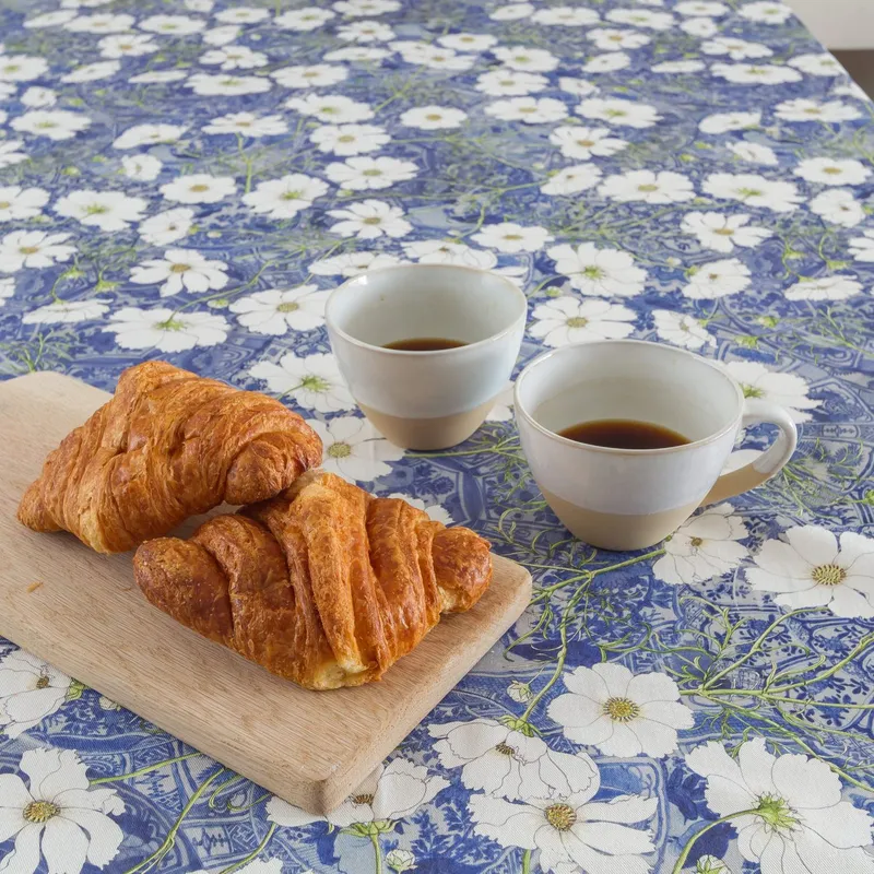 Cosmos on Delft Tablecloth - Image 1