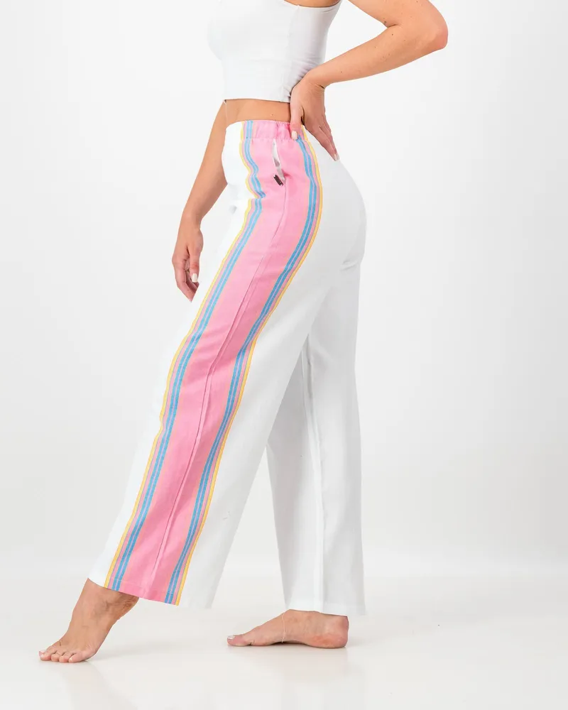 The Kikoy Side-Stripe Trousers – Shell Pink - Image 2