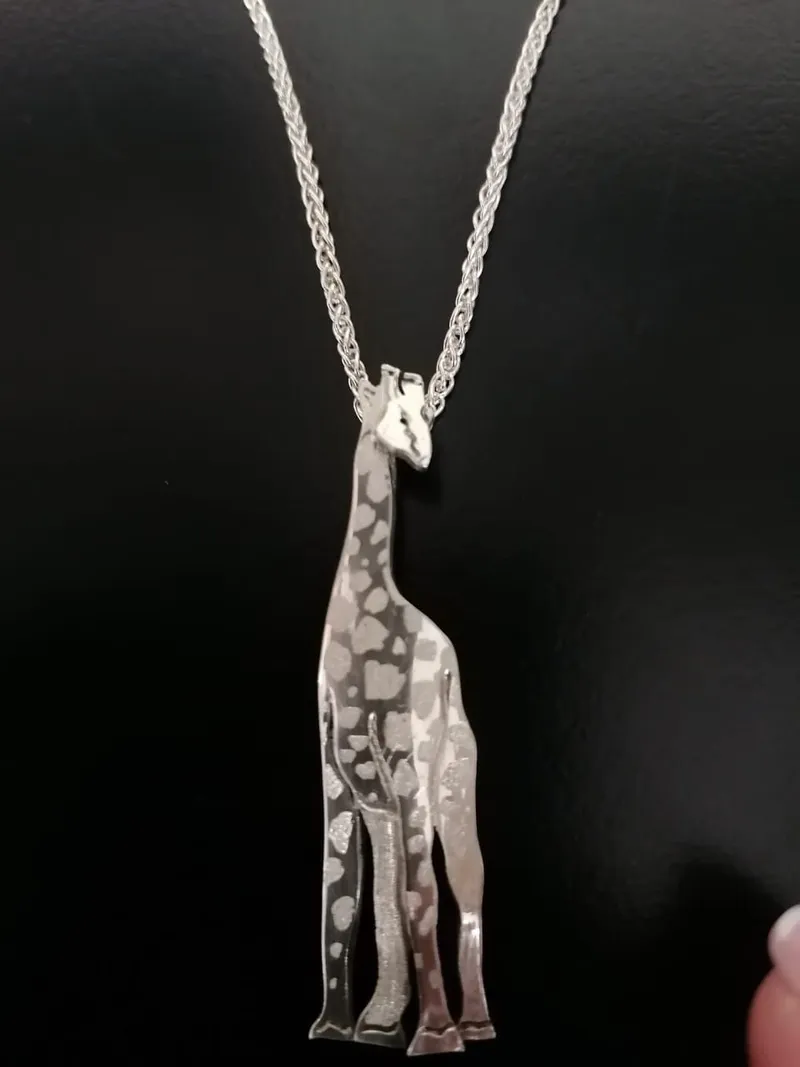 Full Giraffe FF Pendant in Sterling Silver - Image 2