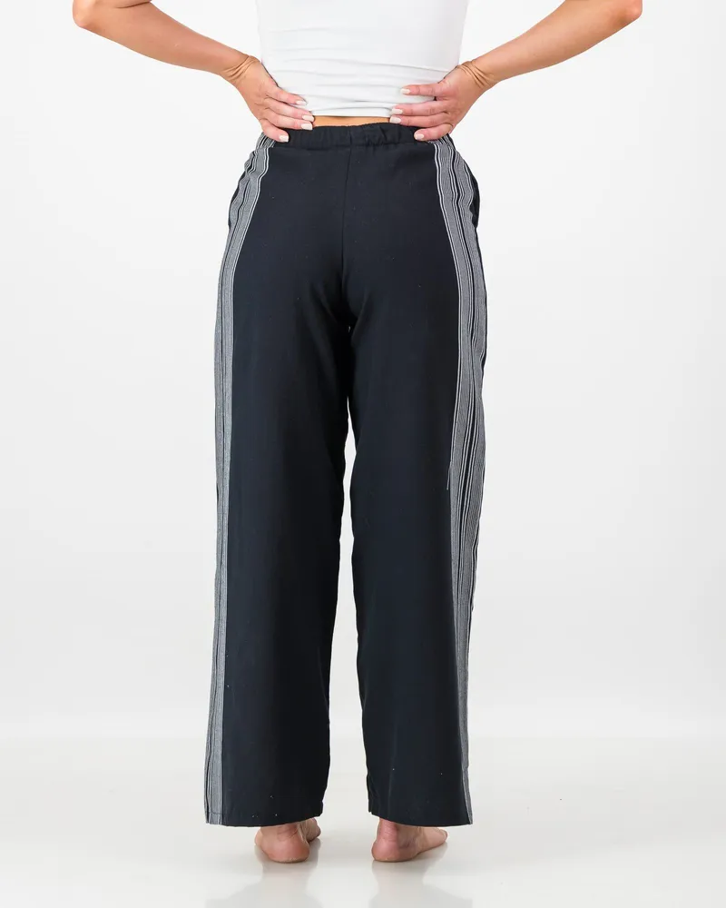 The Kikoy Side-Stripe Trousers – Black Onyx - Image 3