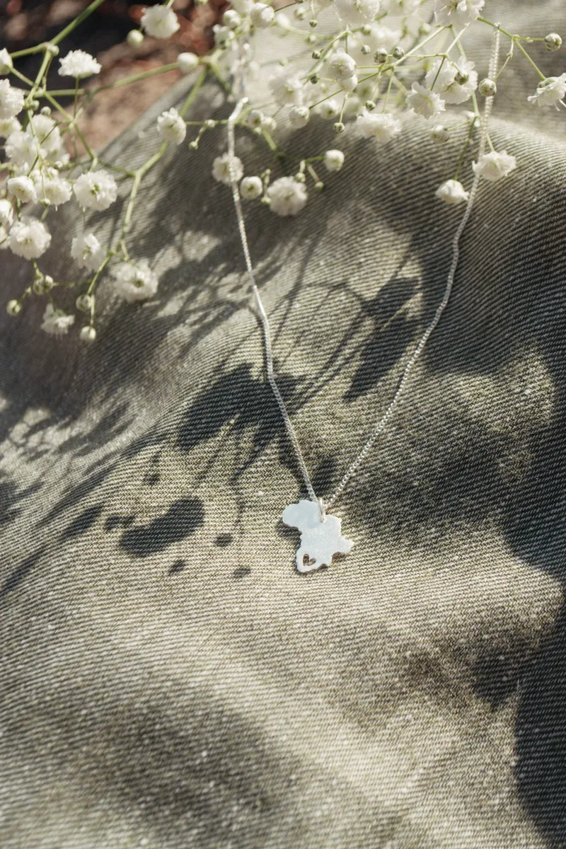 Africa Map Pendant with Heart Cutout - Image 5