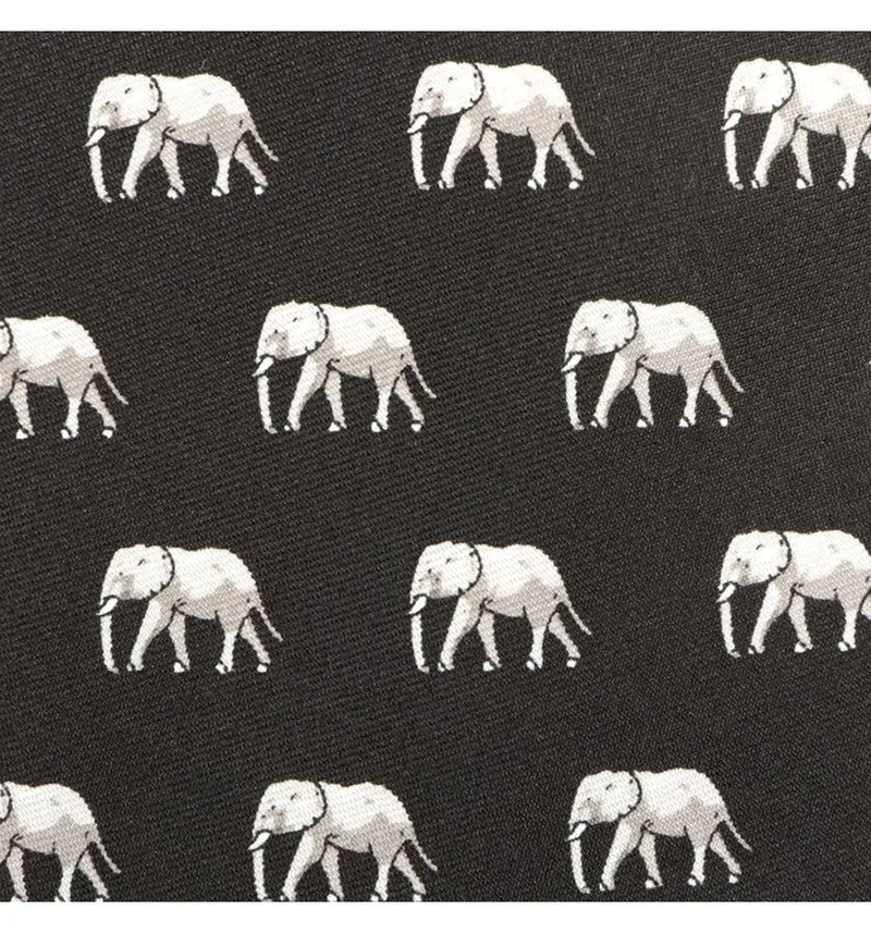 Walking Elephant printed Microfiber necktie - Image 7