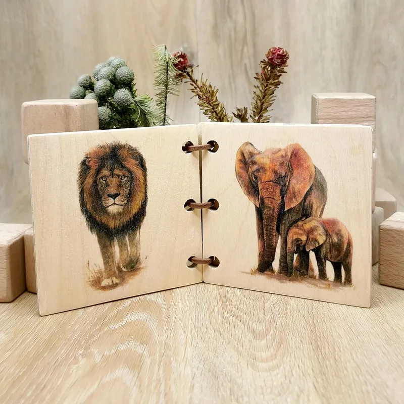 Wooden Baby Book - Big Five - Image 2