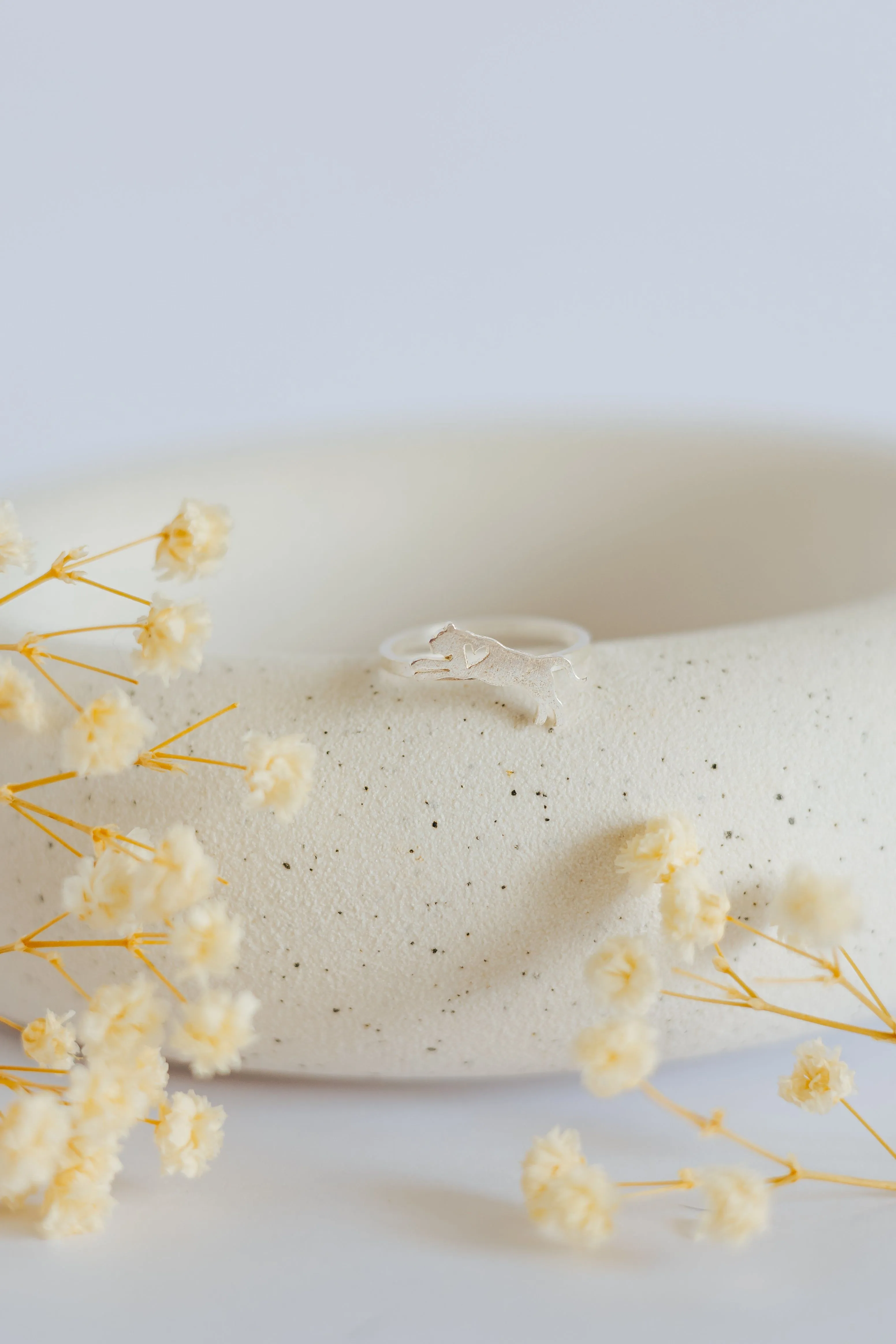 Leopard with Heart Cutout Ring