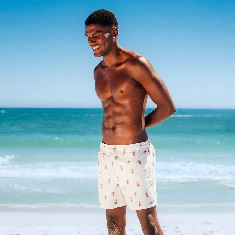 Mid-length Swim Shorts | Hula / Cream - Image 1