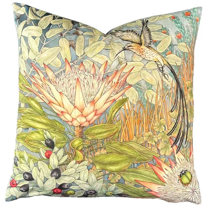 Velvet Scatter Cushion (50x50cm) - King Protea - Image 1