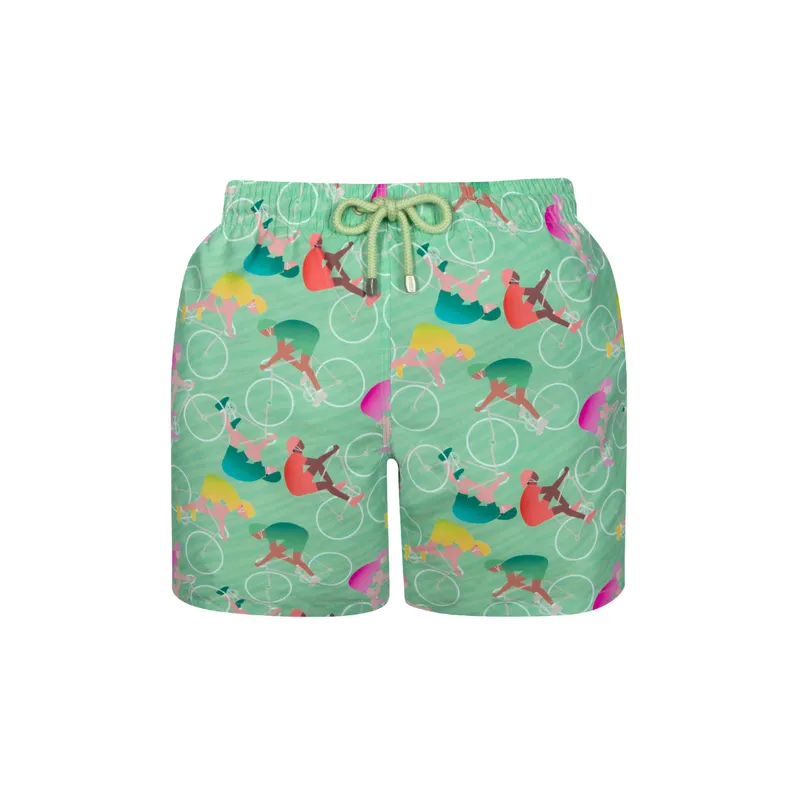 Mid-length Swim Shorts | Cyclists / Mint - Image 1