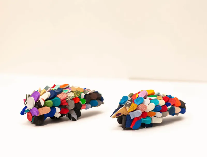 Pangolin Sculpture – Recycled Flip Flop Handmade Eco Art - Image 2