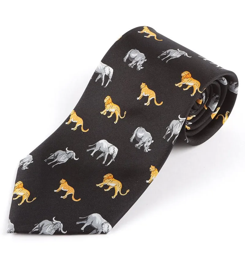 Big Five Small Animal printed Silk necktie - Image 2