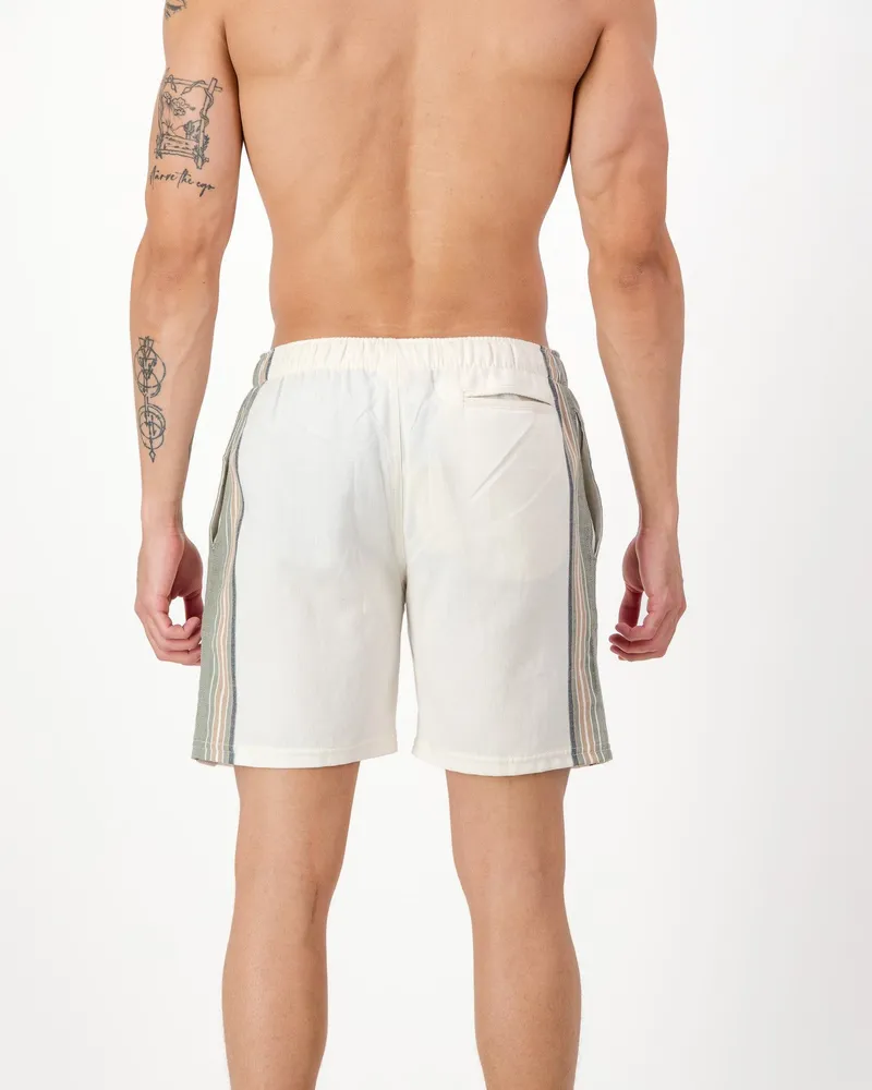 Regular Fit Shorts - Olive & Cream - Image 2