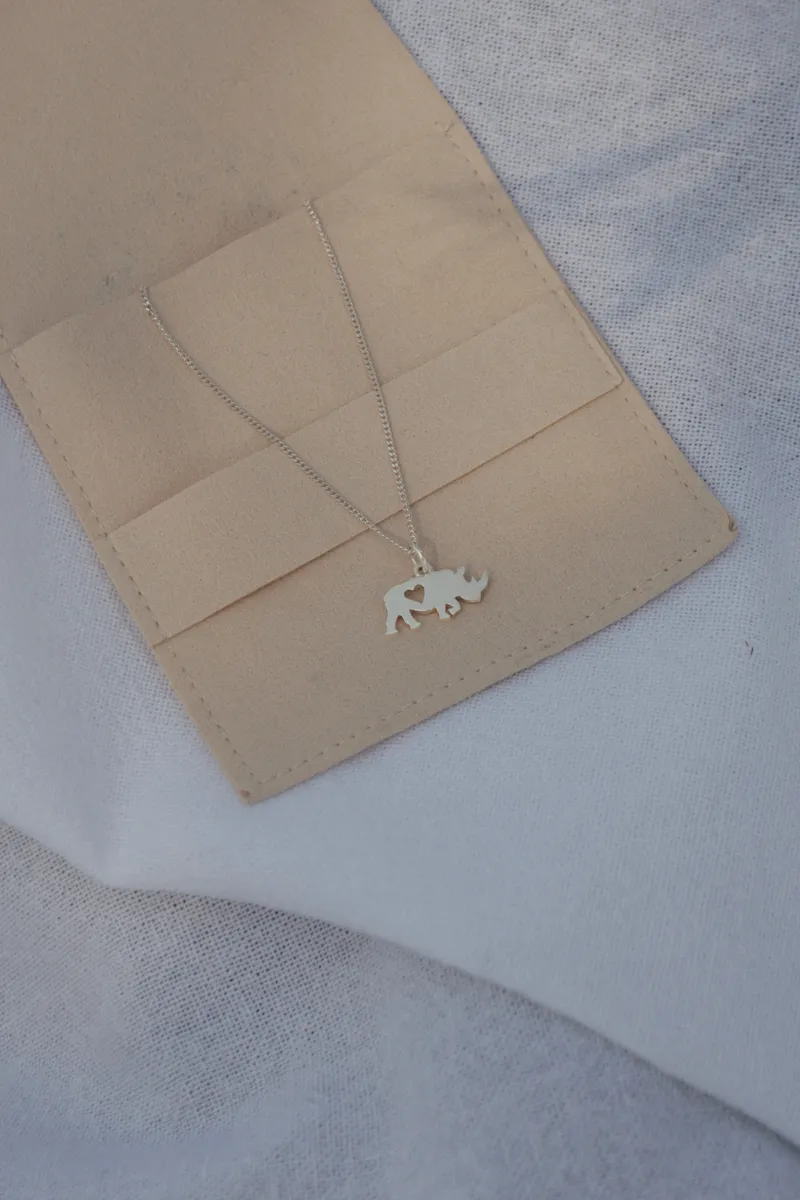 Rhino Pendant with Heart Cutout - Image 3