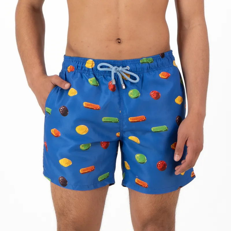 Mid-length Swim Shorts | Wine Gums / Cobalt - Image 2