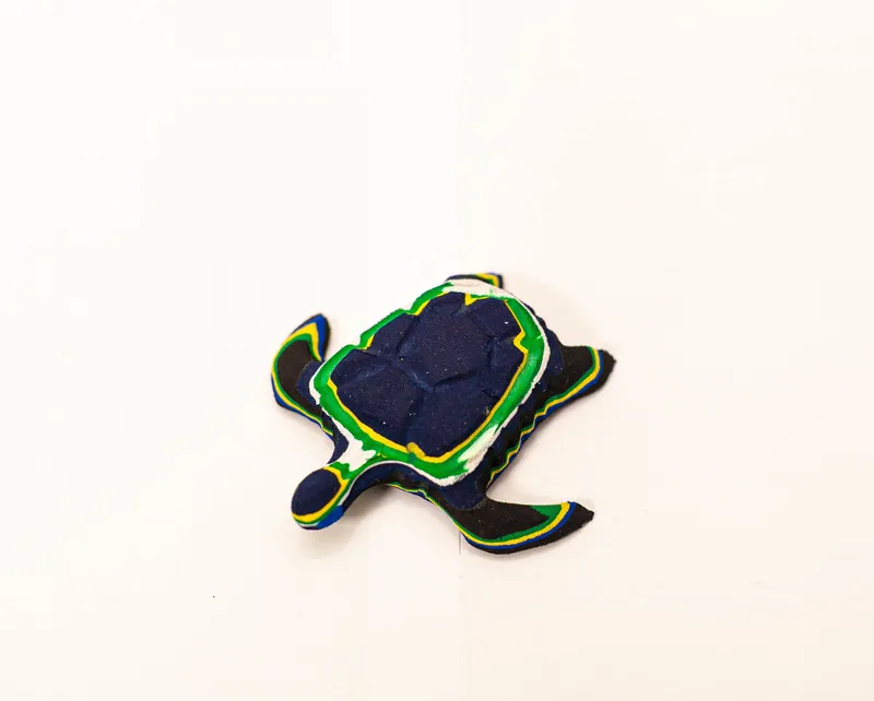 Turtle Sculpture – Mini Recycled Flip Flop Handmade Eco Art - Image 1