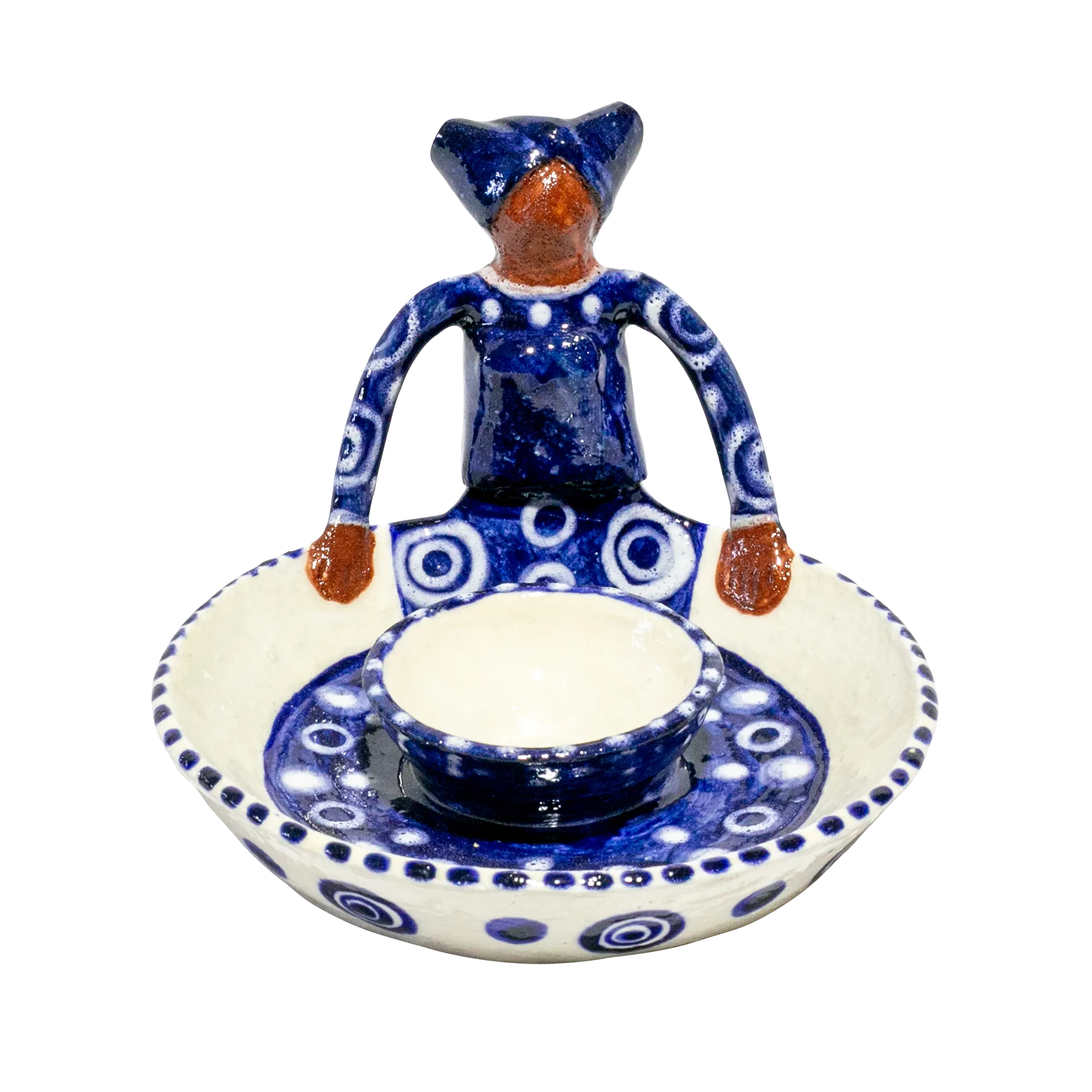 1Lady Olive Dish Indigo