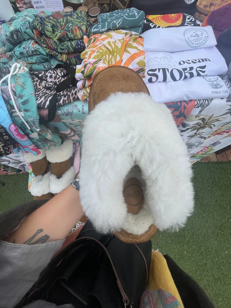 Fluffy Sheep Wool Suede Slippers - Image 12