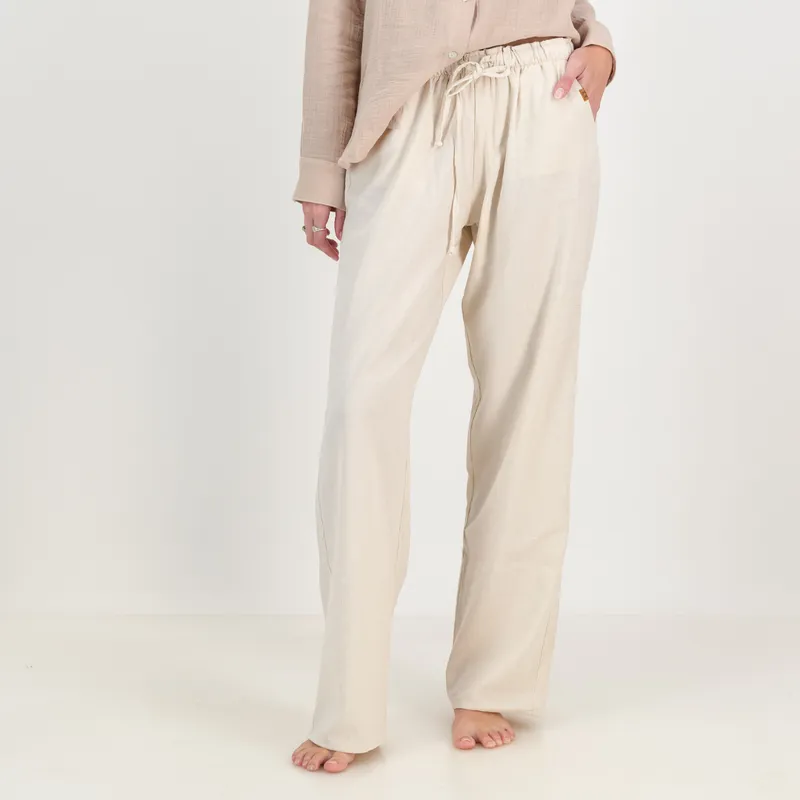 Ladies Linen Trousers - Ivory Cream - Image 1