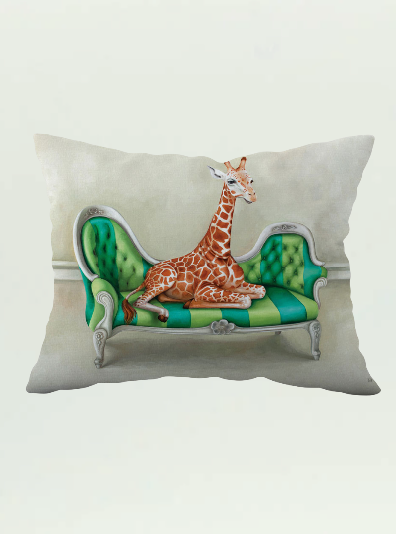 Giraffe at Leisure Pillow Cover
