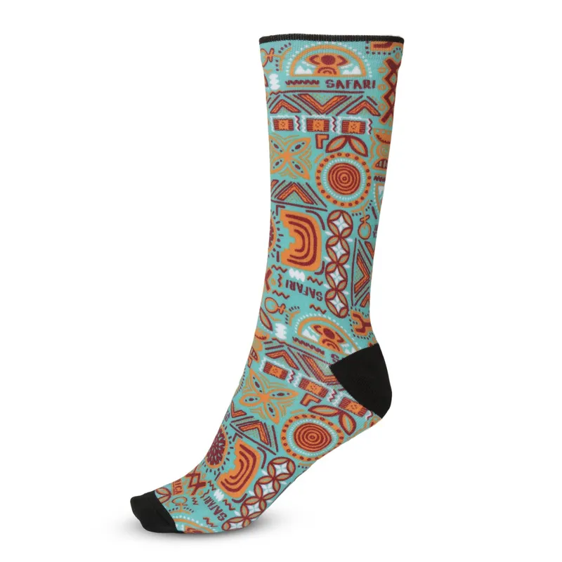 Modern Ethnic Aqua Digital Printed Sock - Image 2