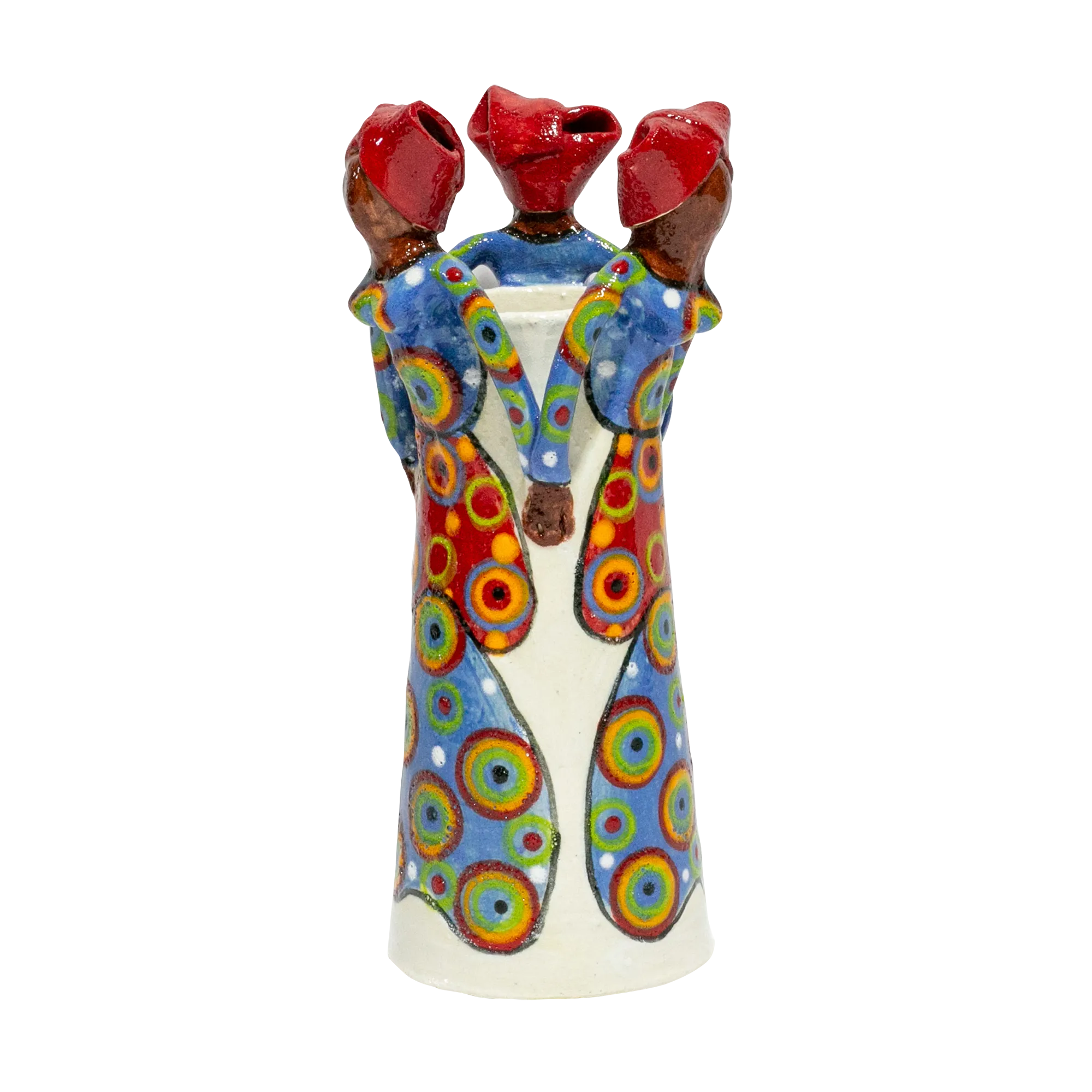 3Lady Medium Vase Bright on White