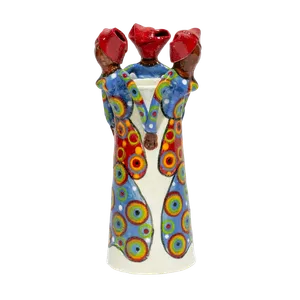 3Lady Medium Vase Bright on White