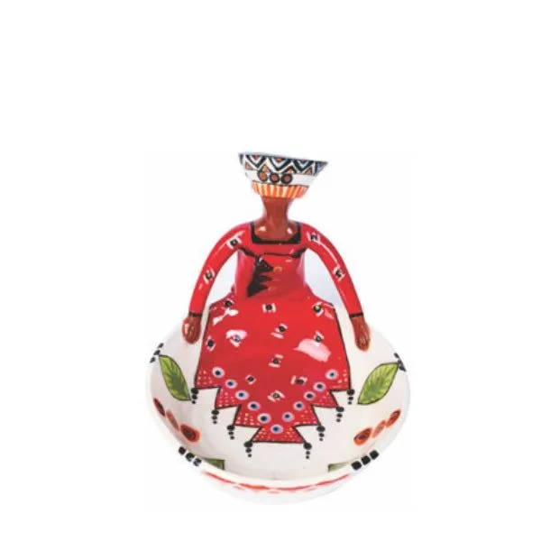 1Lady Women of Africa Sweetie Dish Zulu Red