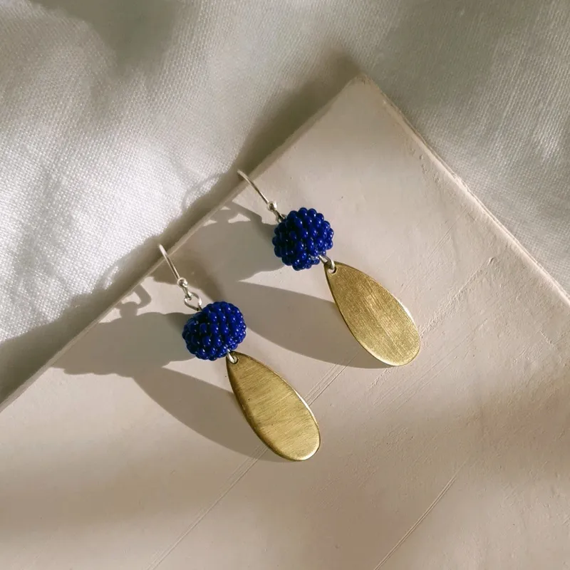 Brass Droplet Earrings - Image 1
