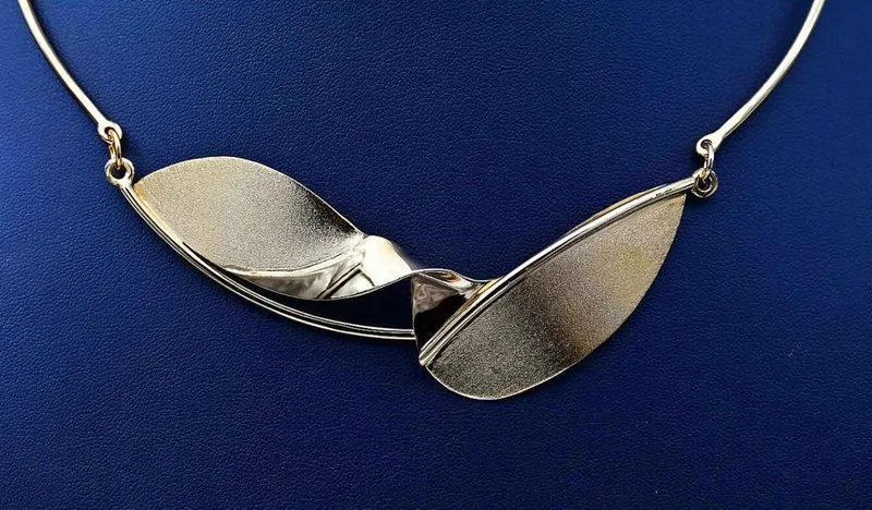 Abstract Necklace 18ct Gold Plated - Image 2