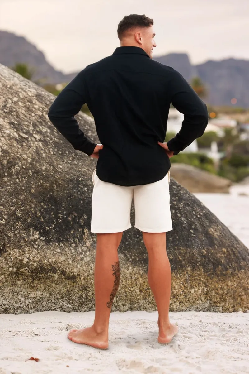 Regular Fit Shorts - Solid Cream - Image 7