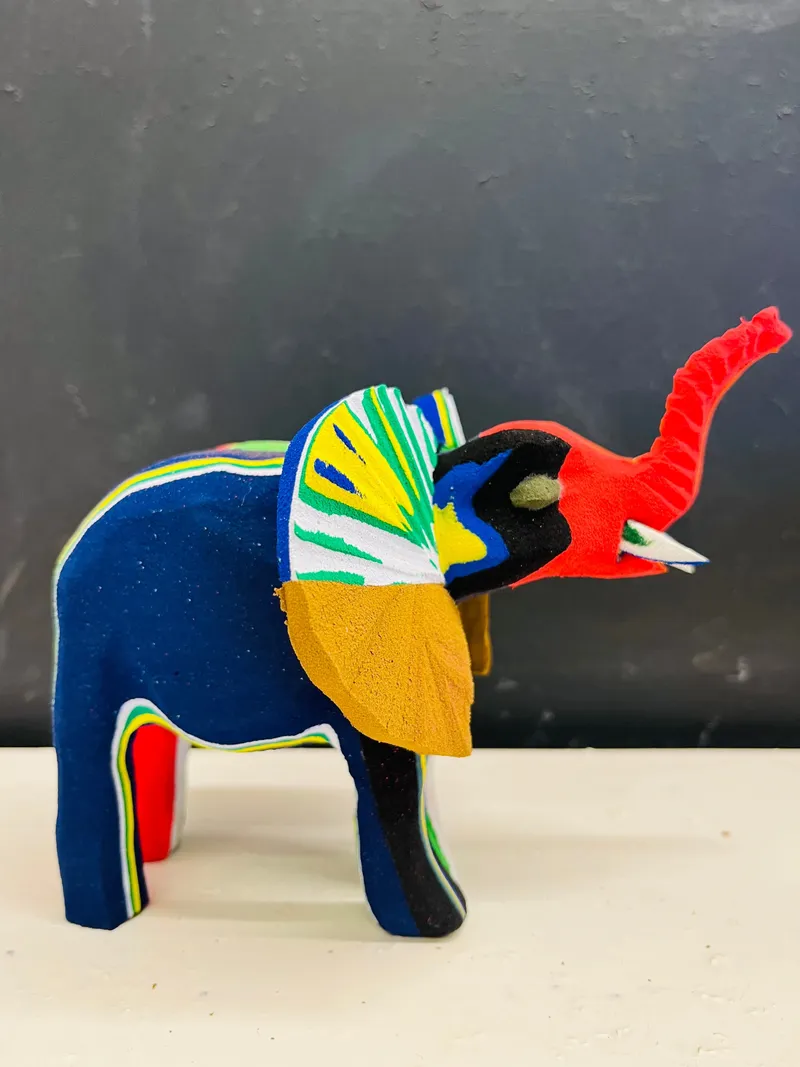 Elephant Sculpture – Recycled Flip Flop Handmade African Art - Image 1