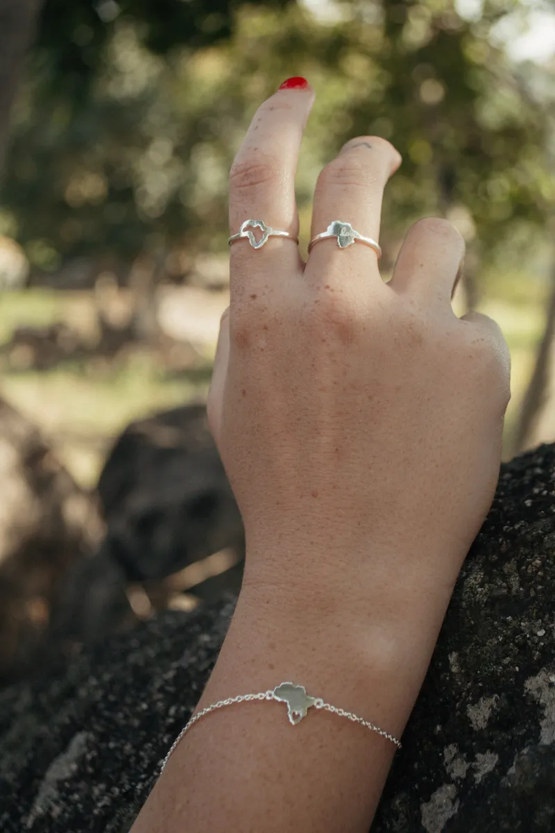 Africa Map with Heart Cutout Bracelet - Image 2