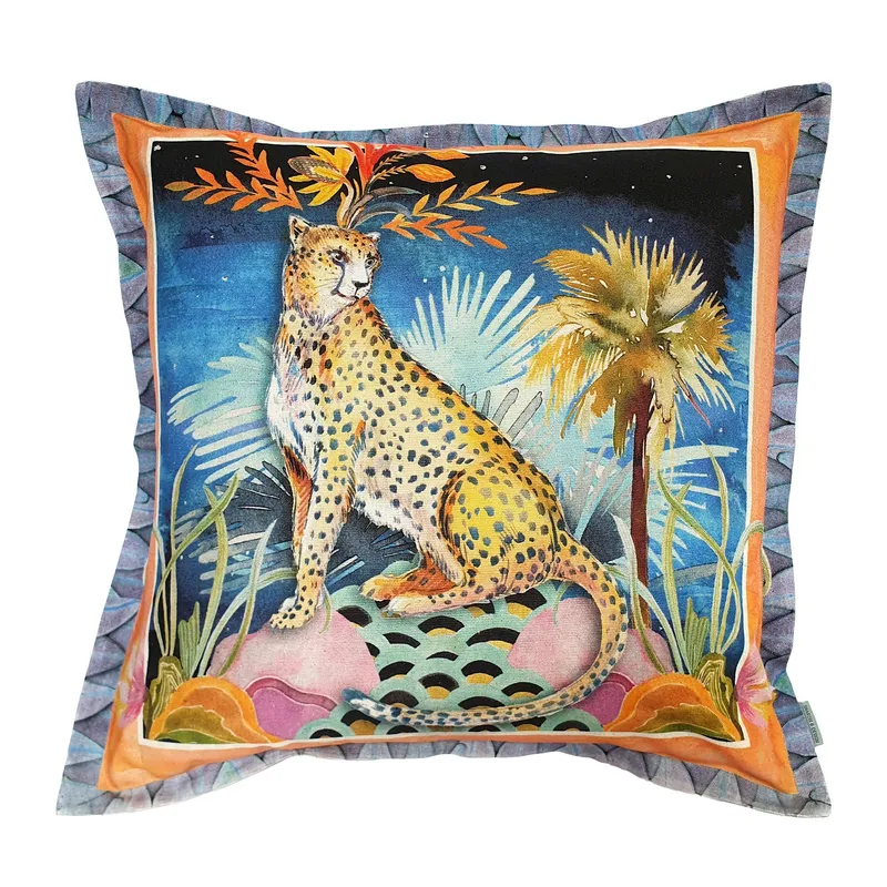 Fiesta Cheetah Cushion Cover, Standard, Cotton-linen blend - Image 1