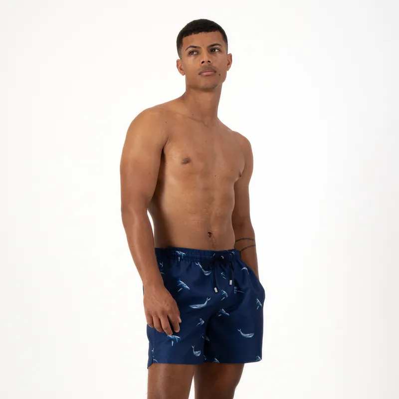 Mid-length Swim Shorts | Sea Life / Navy - Image 1