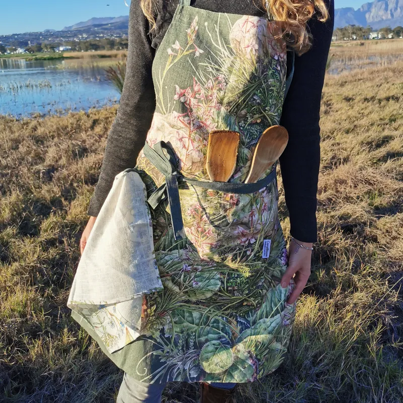 Mountain Orchids Linen Apron - Image 2