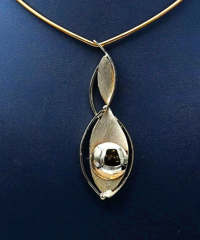 Abstract 18ct Gold Plated Pendant