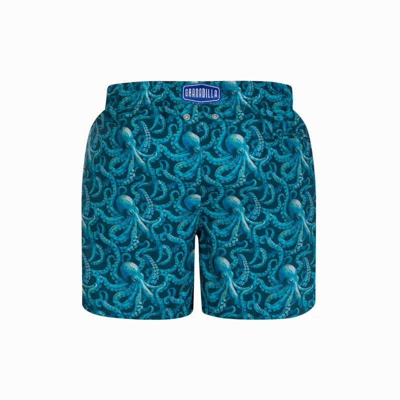 Mid-length Swim Shorts | Octopus / Teal - Image 7