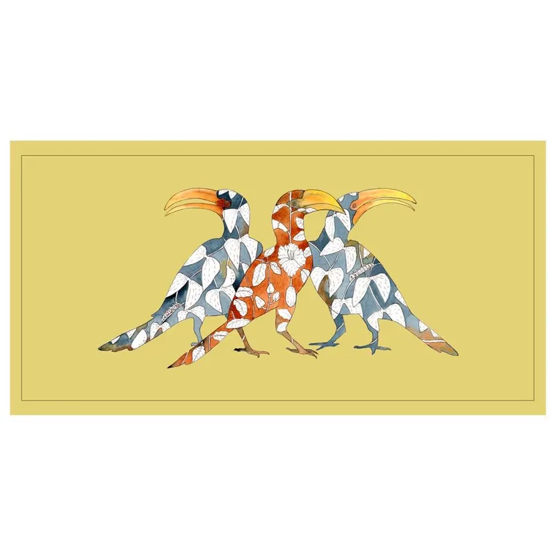 Bolster Cushion (60x30cm) - Hornbills yellow - Image 3