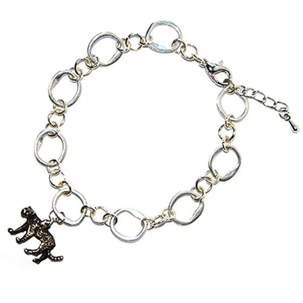 Silver colour links with cheetah bracelet - BRE01