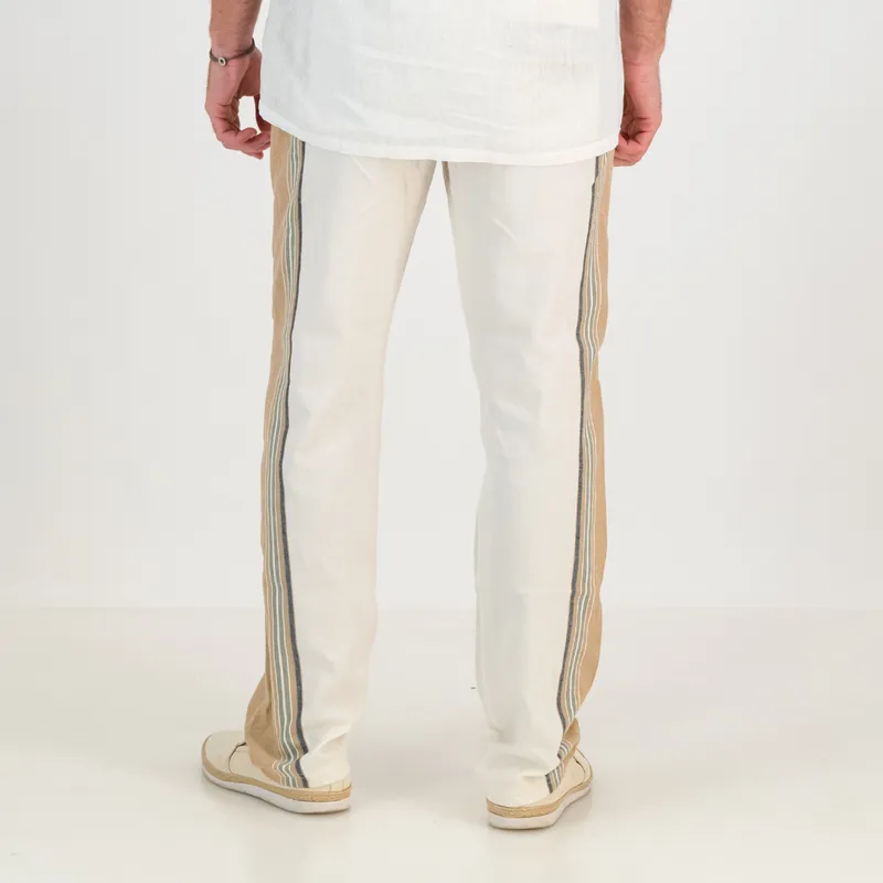 Regular Fit Trousers - Cream & Tan - Image 3