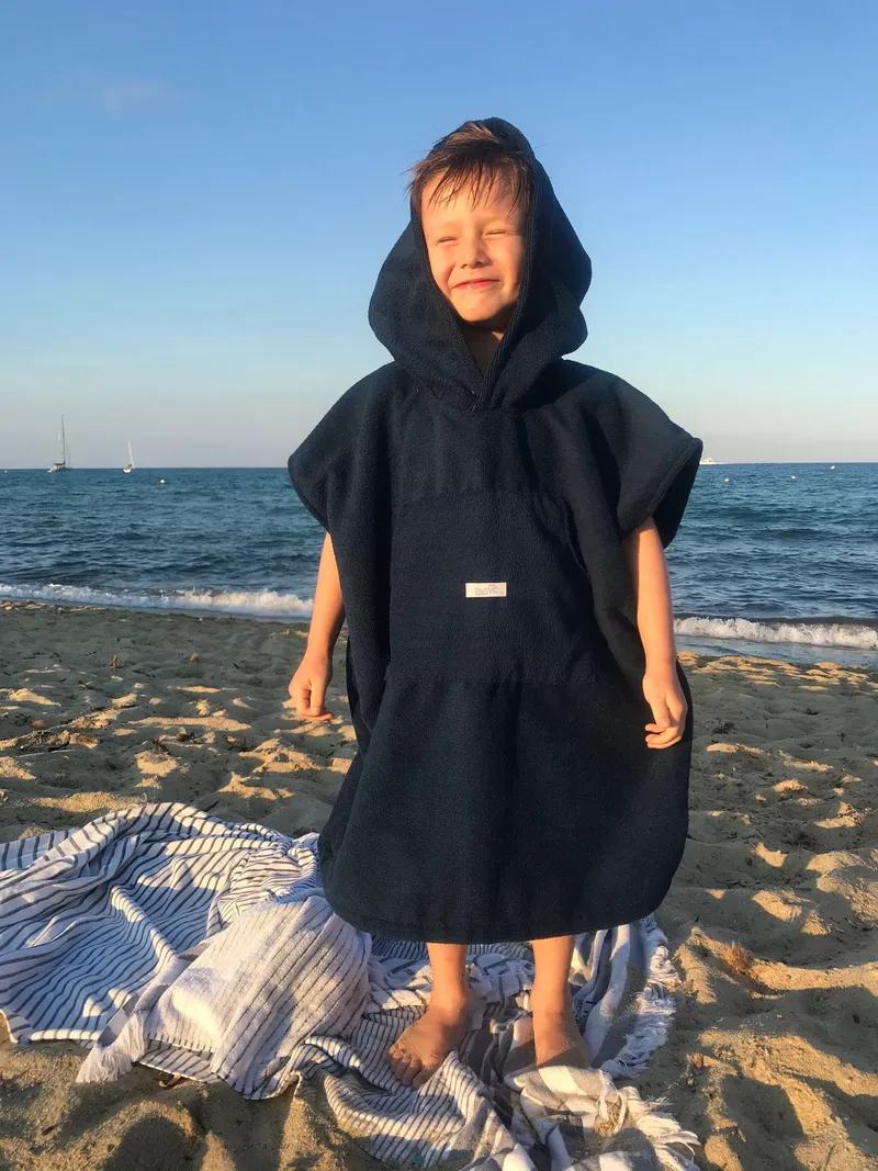 Kids Hooded Towel Changing Poncho - Image 2