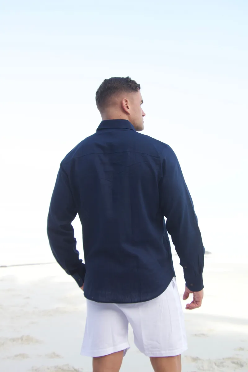 Long Sleeve Shirt - Navy - Image 2