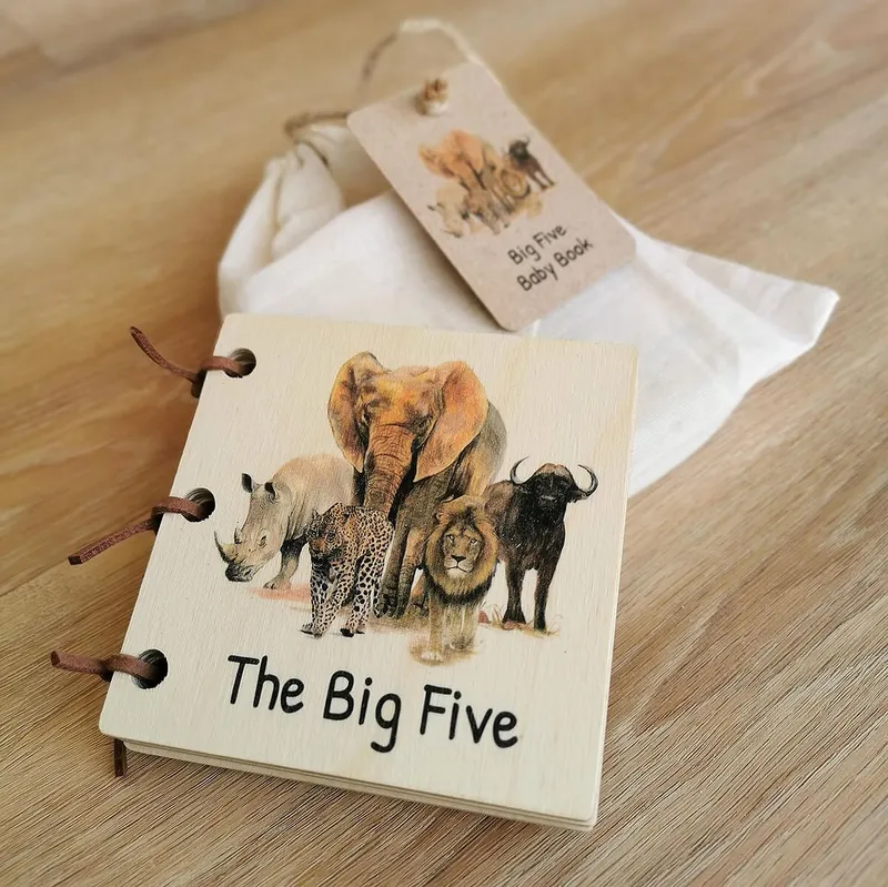 Wooden Baby Book - Big Five - Image 5