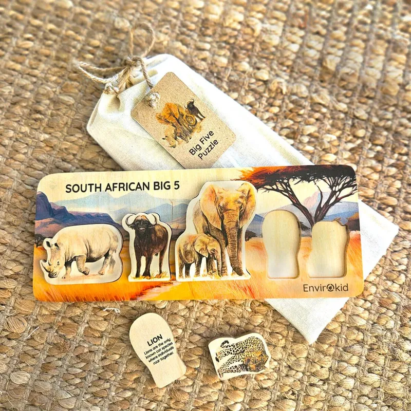 Wooden Baby Puzzle - Big Five - Image 5