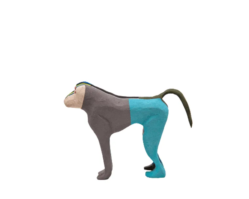 Baboon Sculpture – Recycled Flip Flop Handmade African Art - Image 1