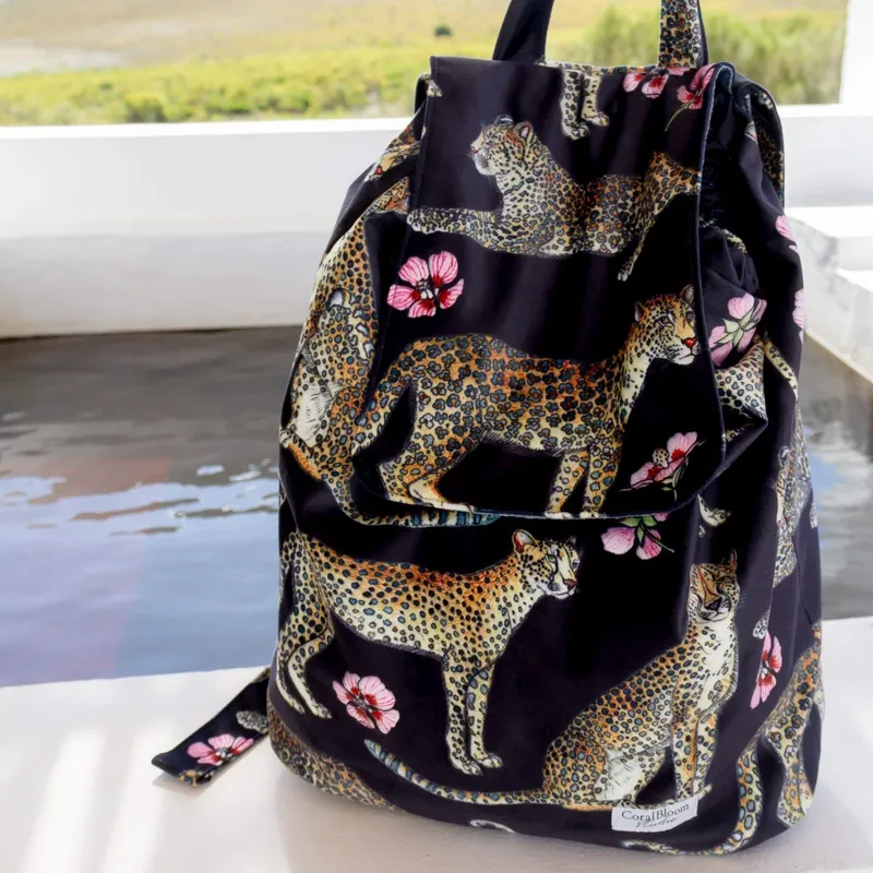 Leopards Velvet Backpack - Image 2